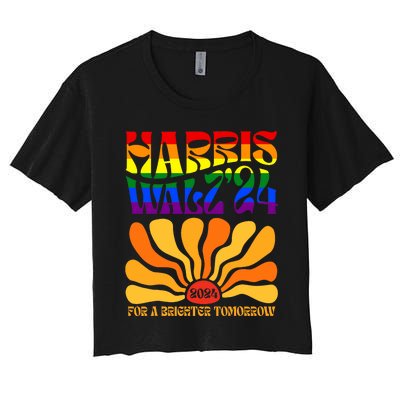 Harris Waltz 2024 For A Brighter Tomorrow Boho Aesthetic Women's Crop Top Tee