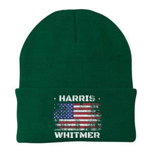 Harris Whitmer 2024 Distressed Us Flag Election President Knit Cap Winter Beanie