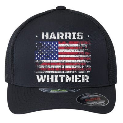 Harris Whitmer 2024 Distressed Us Flag Election President Flexfit Unipanel Trucker Cap