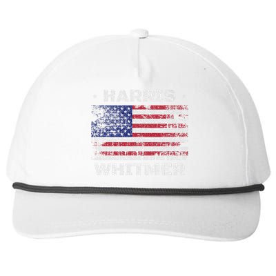 Harris Whitmer 2024 Distressed Us Flag Election President Snapback Five-Panel Rope Hat