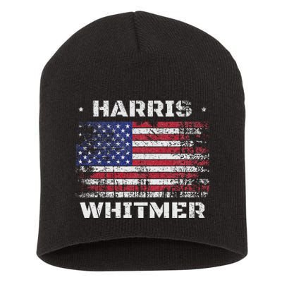 Harris Whitmer 2024 Distressed Us Flag Election President Short Acrylic Beanie