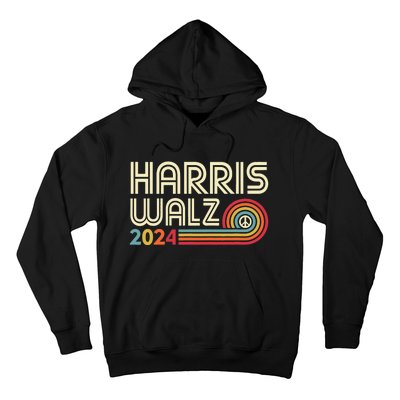 Harris Walz 2024 Retro Peace Design Hoodie