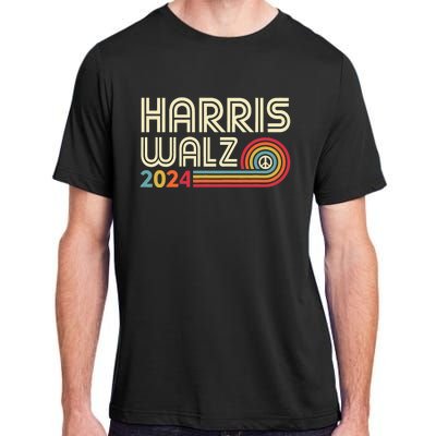 Harris Walz 2024 Retro Peace Design Adult ChromaSoft Performance T-Shirt