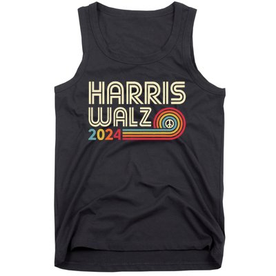 Harris Walz 2024 Retro Peace Design Tank Top