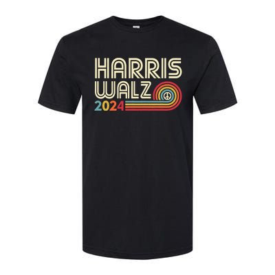 Harris Walz 2024 Retro Peace Design Softstyle CVC T-Shirt