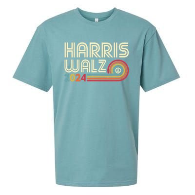 Harris Walz 2024 Retro Peace Design Sueded Cloud Jersey T-Shirt