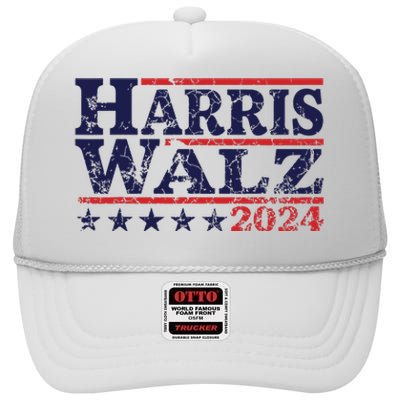 Harris Waltz 2024 Election Kamala Harris Tim Waltz 2024 High Crown Mesh Back Trucker Hat