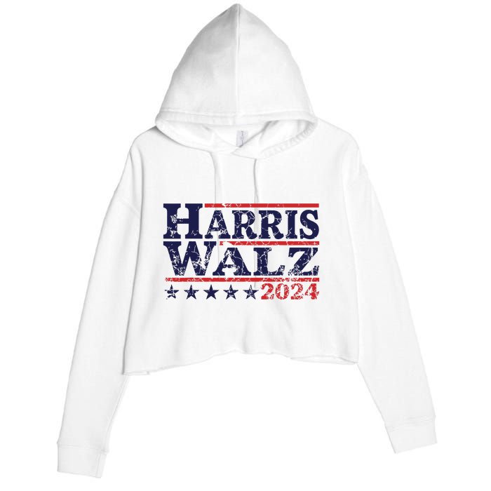 Harris Waltz 2024 Election Kamala Harris Tim Waltz 2024 Crop Fleece Hoodie