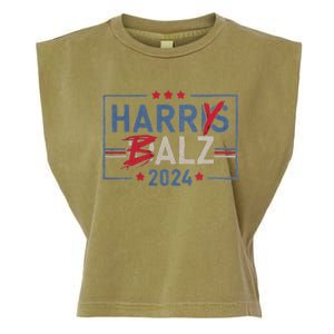 Harris Walz 24 Harry Balz 2024 Meme Democratics Vote Garment-Dyed Women's Muscle Tee