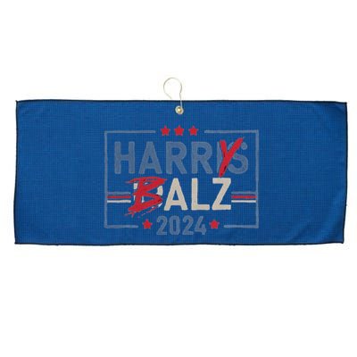 Harris Walz 24 Harry Balz 2024 Meme Democratics Vote Large Microfiber Waffle Golf Towel