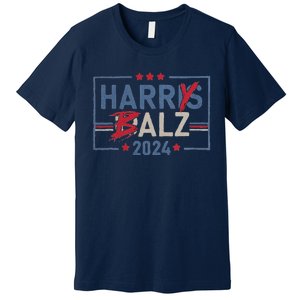 Harris Walz 24 Harry Balz 2024 Meme Democratics Vote Premium T-Shirt