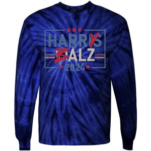 Harris Walz 24 Harry Balz 2024 Meme Democratics Vote Tie-Dye Long Sleeve Shirt