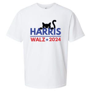 Harris Walz 2024 Funny Cat Election Kamala Harris Tim Waltz Sueded Cloud Jersey T-Shirt