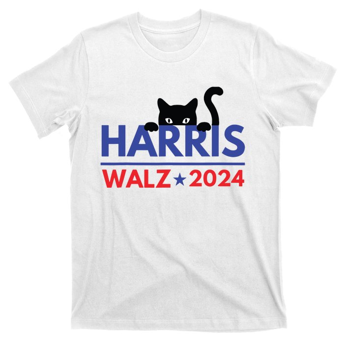 Harris Walz 2024 Funny Cat Election Kamala Harris Tim Waltz T-Shirt