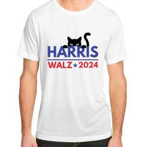 Harris Walz 2024 Funny Cat Election Kamala Harris Tim Waltz Adult ChromaSoft Performance T-Shirt