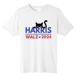 Harris Walz 2024 Funny Cat Election Kamala Harris Tim Waltz Tall Fusion ChromaSoft Performance T-Shirt