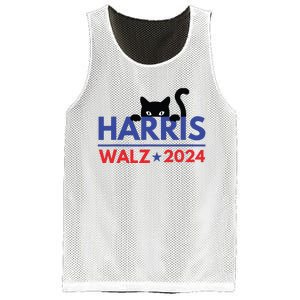 Harris Walz 2024 Funny Cat Election Kamala Harris Tim Waltz Mesh Reversible Basketball Jersey Tank