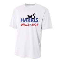 Harris Walz 2024 Funny Cat Election Kamala Harris Tim Waltz Youth Performance Sprint T-Shirt