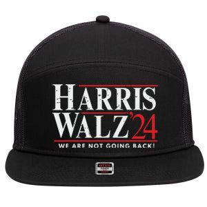 Harris Walz 2024 We Are Not Going Back 7 Panel Mesh Trucker Snapback Hat