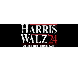 Harris Walz 2024 We Are Not Going Back Bumper Sticker