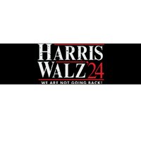 Harris Walz 2024 We Are Not Going Back Bumper Sticker