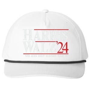 Harris Walz 2024 We Are Not Going Back Snapback Five-Panel Rope Hat