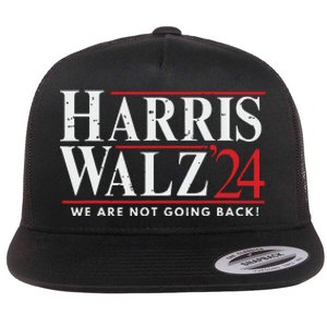 Harris Walz 2024 We Are Not Going Back Flat Bill Trucker Hat