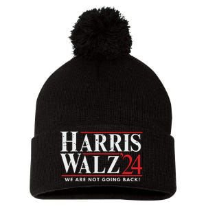 Harris Walz 2024 We Are Not Going Back Pom Pom 12in Knit Beanie