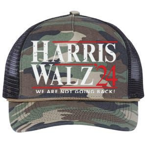 Harris Walz 2024 We Are Not Going Back Retro Rope Trucker Hat Cap