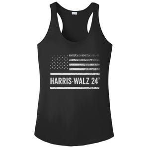 Harris Walz 2024 Election Kamala Tim Waltz American Flag Ladies PosiCharge Competitor Racerback Tank