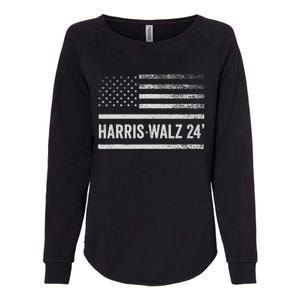 Harris Walz 2024 Election Kamala Tim Waltz American Flag Womens California Wash Sweatshirt