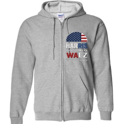 Harris Waltz 2024 Election Kamala Haris Tim Waltz 2024 Full Zip Hoodie