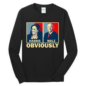 Harris Waltz 2024 Obviously Tim Walz Kamala Harris 2024 Tall Long Sleeve T-Shirt