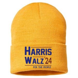 Harris Walz 2024 President American Flag Kamala Harris Waltz Sustainable Knit Beanie