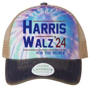 Harris Walz 2024 President American Flag Kamala Harris Waltz Legacy Tie Dye Trucker Hat