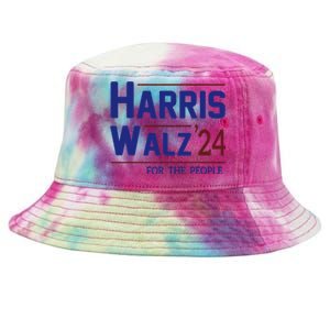 Harris Walz 2024 President American Flag Kamala Harris Waltz Tie-Dyed Bucket Hat