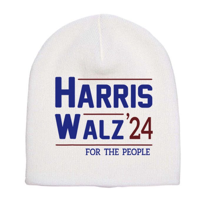 Harris Walz 2024 President American Flag Kamala Harris Waltz Short Acrylic Beanie