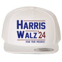 Harris Walz 2024 President American Flag Kamala Harris Waltz Wool Snapback Cap