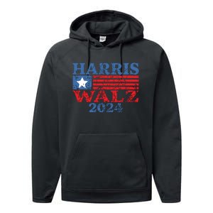 Harris Walz 2024 Election Kamala Harris Tim Waltz 2024 Performance Fleece Hoodie