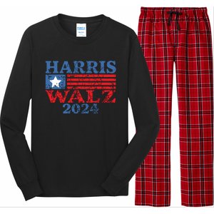 Harris Walz 2024 Election Kamala Harris Tim Waltz 2024 Long Sleeve Pajama Set