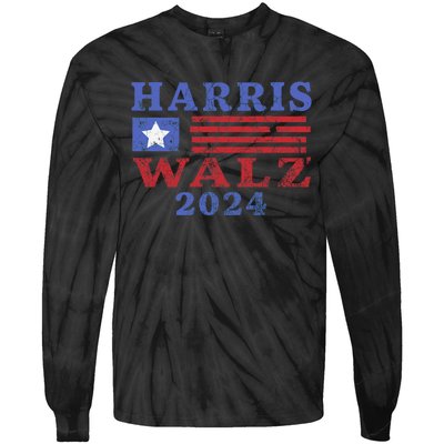 Harris Waltz 2024 Election Kamala Harris Tim Waltz 2024 Tie-Dye Long Sleeve Shirt