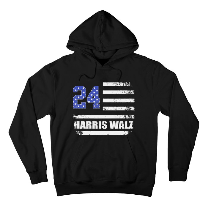 Harris Waltz 2024 Kamala Harris 2024 Tim Waltz 2024 Usa Flag Hoodie