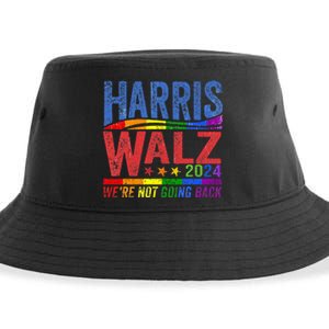 Harris Walz 2024 WeRe Not Going Back Lgbt Vote Sustainable Bucket Hat