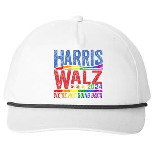 Harris Walz 2024 WeRe Not Going Back Lgbt Vote Snapback Five-Panel Rope Hat