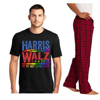 Harris Walz 2024 WeRe Not Going Back Lgbt Vote Pajama Set