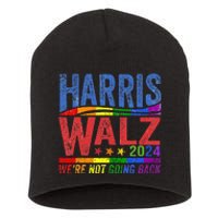 Harris Walz 2024 WeRe Not Going Back Lgbt Vote Short Acrylic Beanie