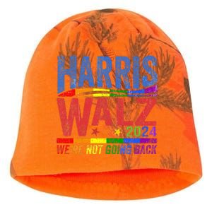 Harris Walz 2024 WeRe Not Going Back Lgbt Vote Kati - Camo Knit Beanie