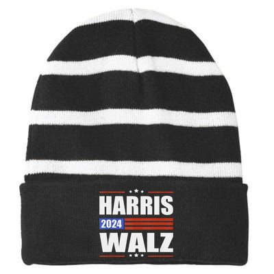 Harris Waltz 2024  Kamala Harris Tim Waltz 2024 Striped Beanie with Solid Band