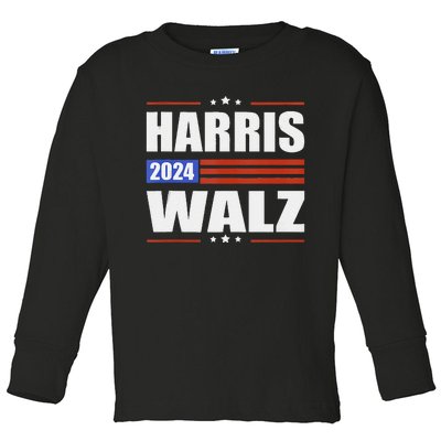 Harris Waltz 2024  Kamala Harris Tim Waltz 2024 Toddler Long Sleeve Shirt