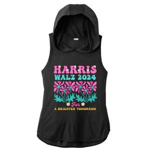 Harris Waltz 2024 For A Brighter Tomorrow Boho Aesthetic Joy Premium Ladies PosiCharge Tri-Blend Wicking Draft Hoodie Tank